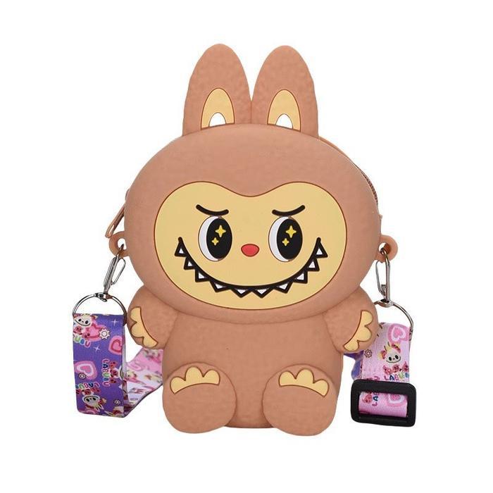 7lc9- [Mskshop] Tas Anak Fashion Tas Anak Selempang Motif Kartun Labubu/ Tas Selempang Anak