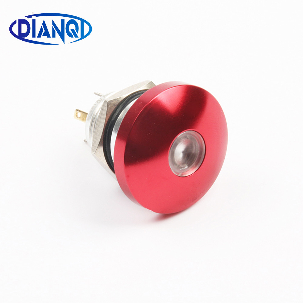 STOK TERBATAS  Freies verschiffen 16mm Metall Wasserdicht Push Button Schalter dot lampe taste mushr