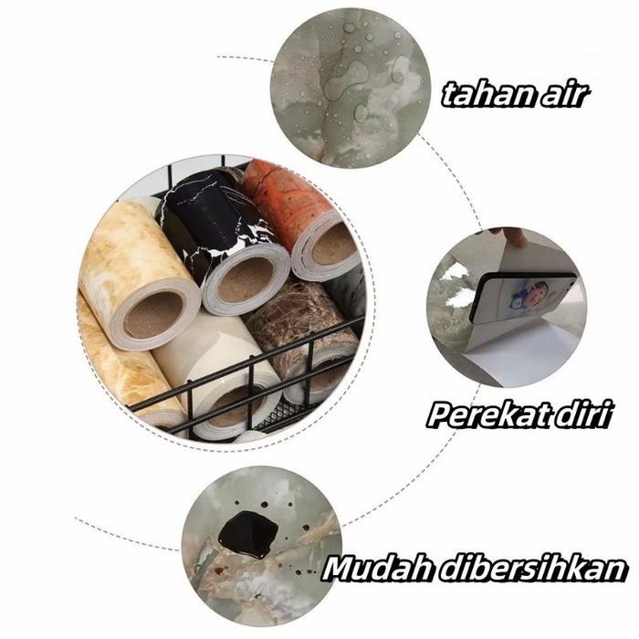 ventra- Wallpaper Sticker Border List Tembok 10Cmx5M Dekorasi Bawah Dinding Ubin Lantai Kedap