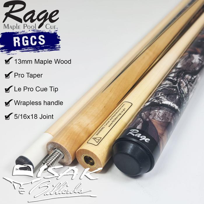 Semba - Rage Rgcs Pool Cue - 13 Mm Maple Billiard Stick Stik Biliar Players