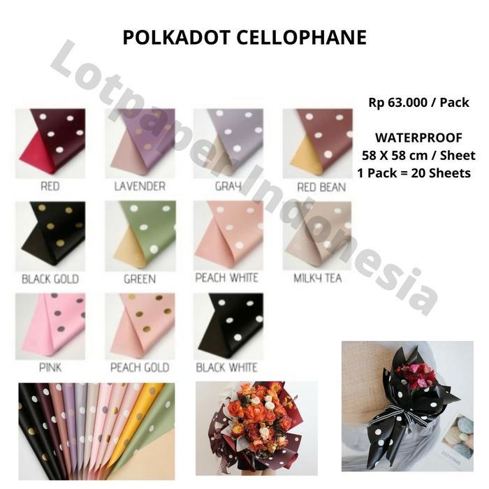 POLKADOT CELLOPHANE / PAPER WRAPPING CELLOPHANE