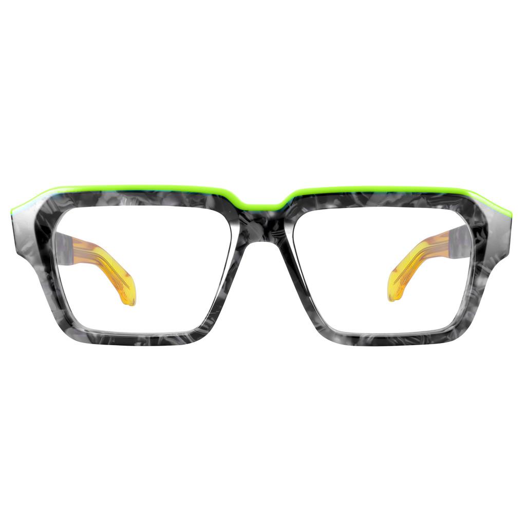 VZONE Luxury Acetate Eyeglass Frames Thick Wide Top Dual Tone Large Size Clear Lenses for Men and