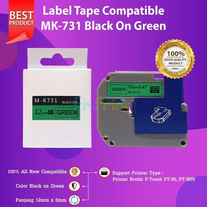 Compatible Label Tape 12mm M-K931 MK-931 Black on Silver PT-M95 PT-90