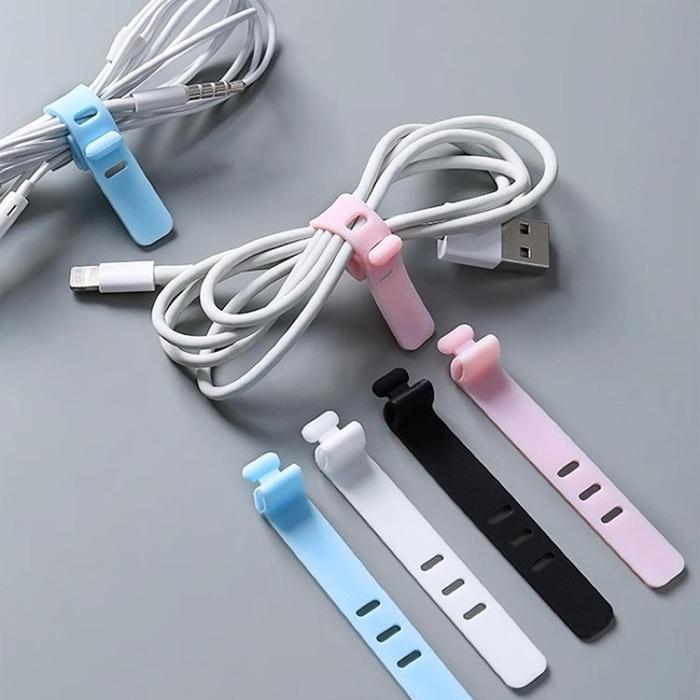 Promo Pengikat Kabel Charger Silicone Karet / Penggulung Kabel Listrik Karet Silicone / Tali
