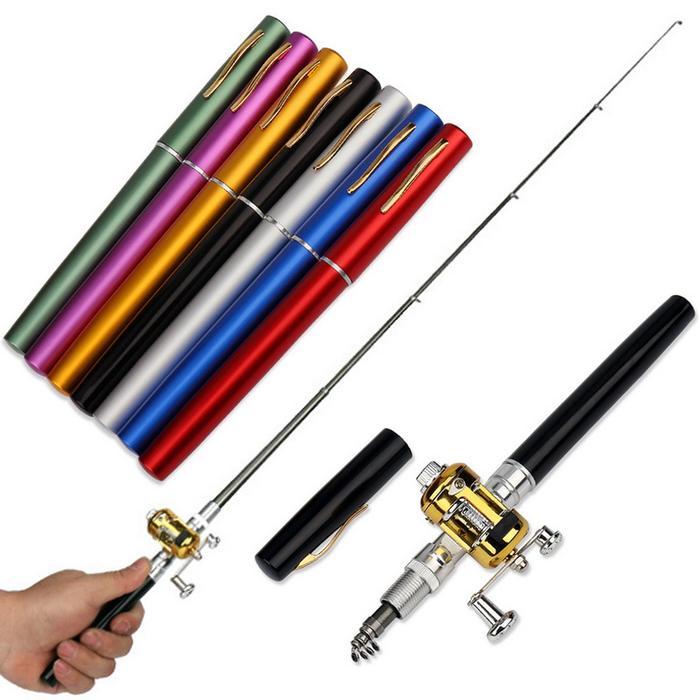 Mini Fishing Rod Pena Pen Fishing Rod Paket Satu Set Joran Pen Alat Pancing Pulpen Casting Spinning