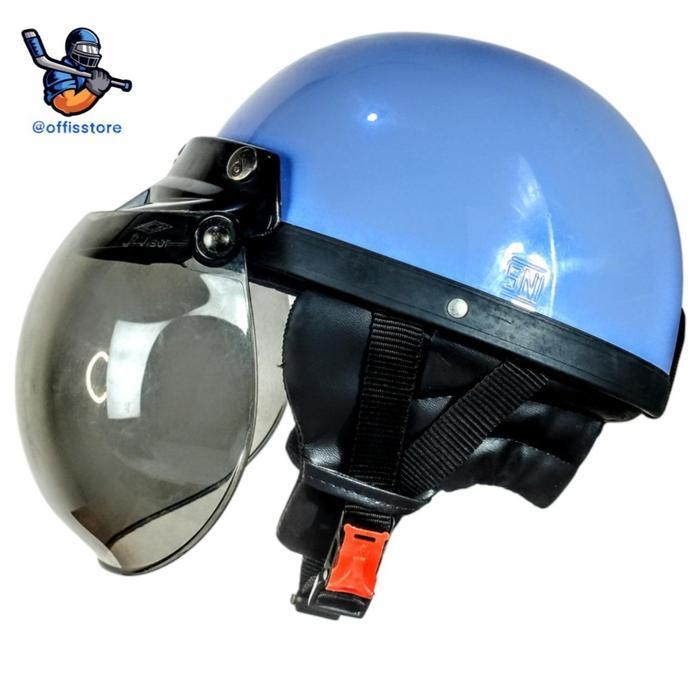 Diskon Helm Bogo Chips Retro Sni, Helem Chip Vespa Polos Pria / Wanita Dewasa Free Kaca Cembung