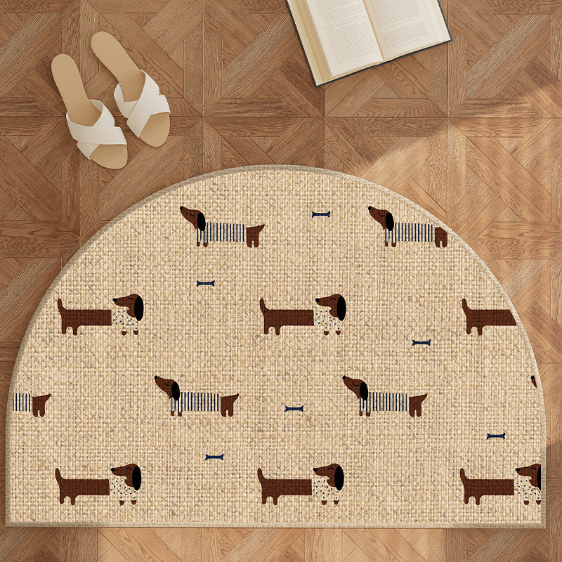 Half Round Jute Doormat Non Slip Welcome Mat for Front Door Indoor Outdoor Decorative Rug Eco