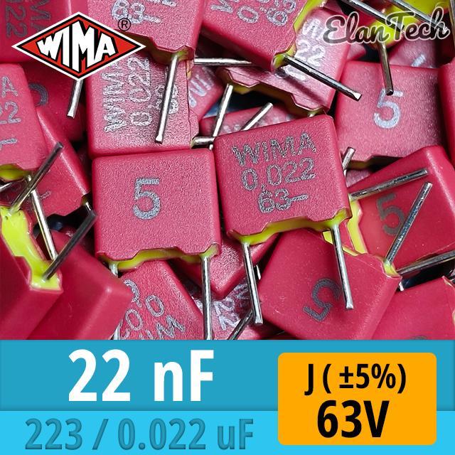 Terbaru Wima 22Nf / 223 / 0.022Uf J 100V Capacitor Kapasitor Elantech