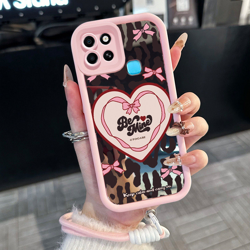 Casing Hp untuk Infinix Smart 6 Case Casing HP Softcase silikon Cermin tali pengikat jatuh hadiah ci
