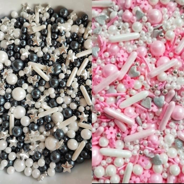 SALE  Sprinkle Mixed Pink Silver Putih, Springkel, Sprinklers, Trimit Mixed ORIGINAL