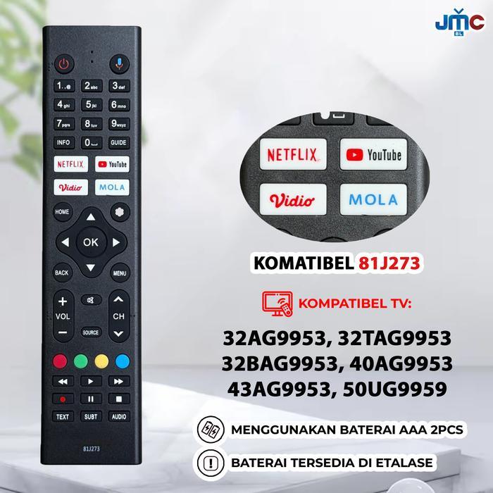 NEW Remote Android Smart TV 81J194 81i960 81J273 81J237 81J237M01 81J172 81J208 81J367