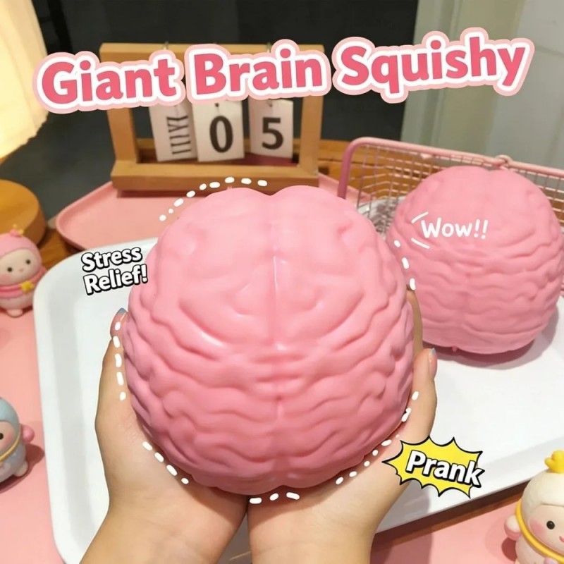 Giant Brain Squishy Toys Halloween Prank Gag Gifts TPR Stress Relief Fidget Toys for Adults Kids