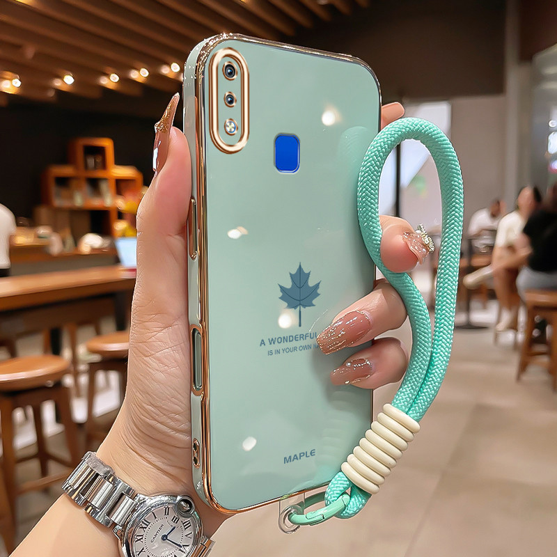 Casing HP Untuk VIVO Y91 Y91i Y93 Y93s Y95 Y91C Y90 Y1s Case Simple Maple Leaf Kasing halus silikon 