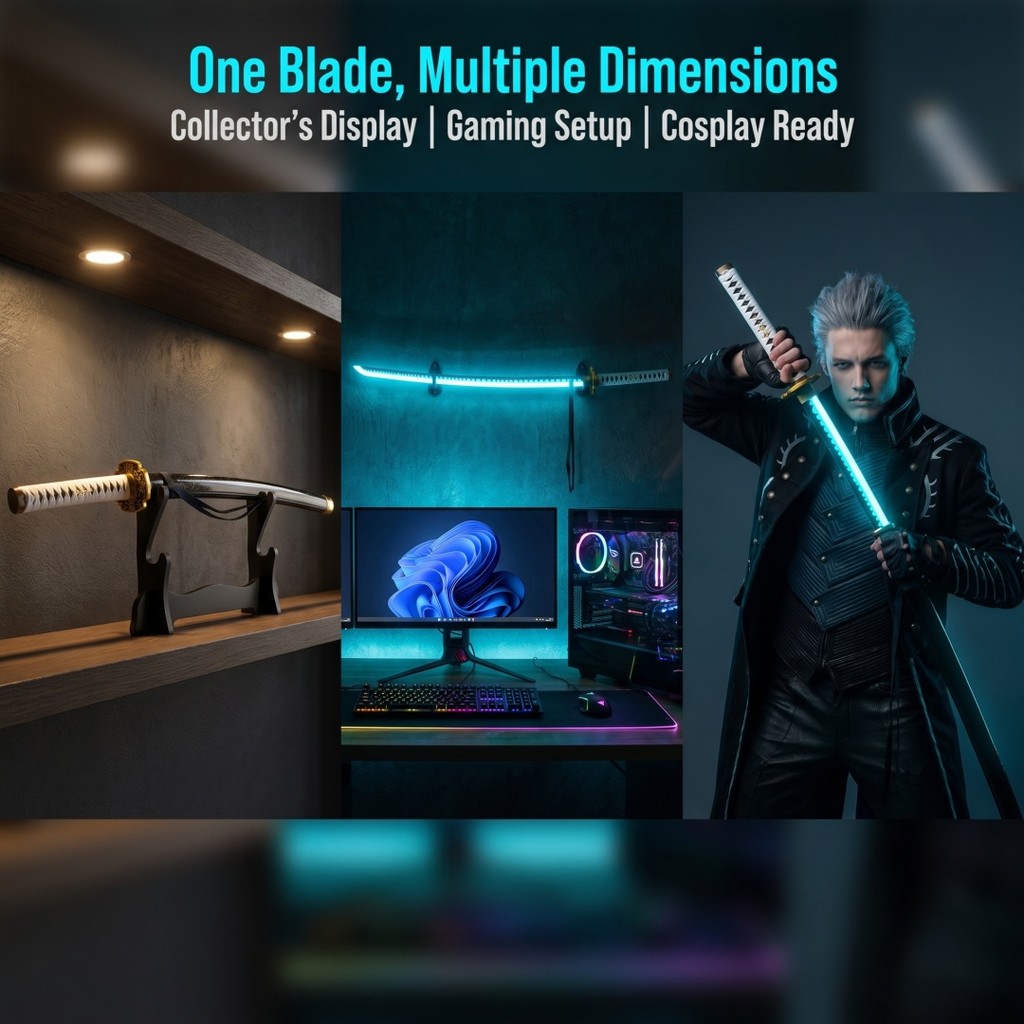 104cm Bright Vergil Yamato Katana Led Light Up Sword Devil May Cry 5 Anime Cosplay Prop Real Size