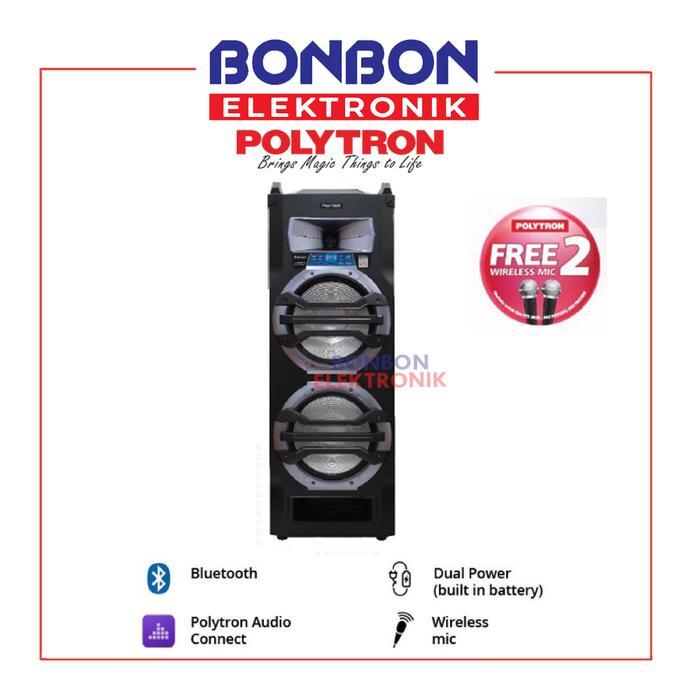 Polytron Portable Speaker Bluetooth PTS 12KF25 / PTS12KF25 RADIO USB Dual Power AC & Battery Handle 