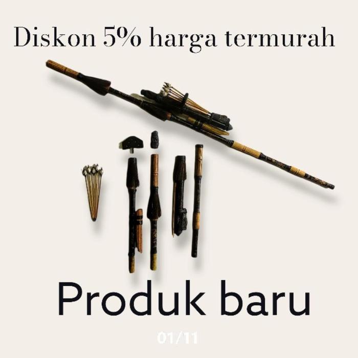 Flash Sale Sumpit Khas Dayak Terbuat Dari Bahan Bambu Tradisional Free 5 Peluru. Original