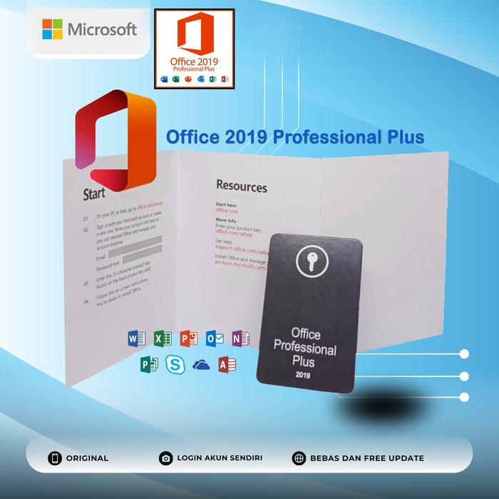 Microsoft Office.2019 Professional Plus 1 Pc Lifetime Permanen Original Key Card Product Key DVD