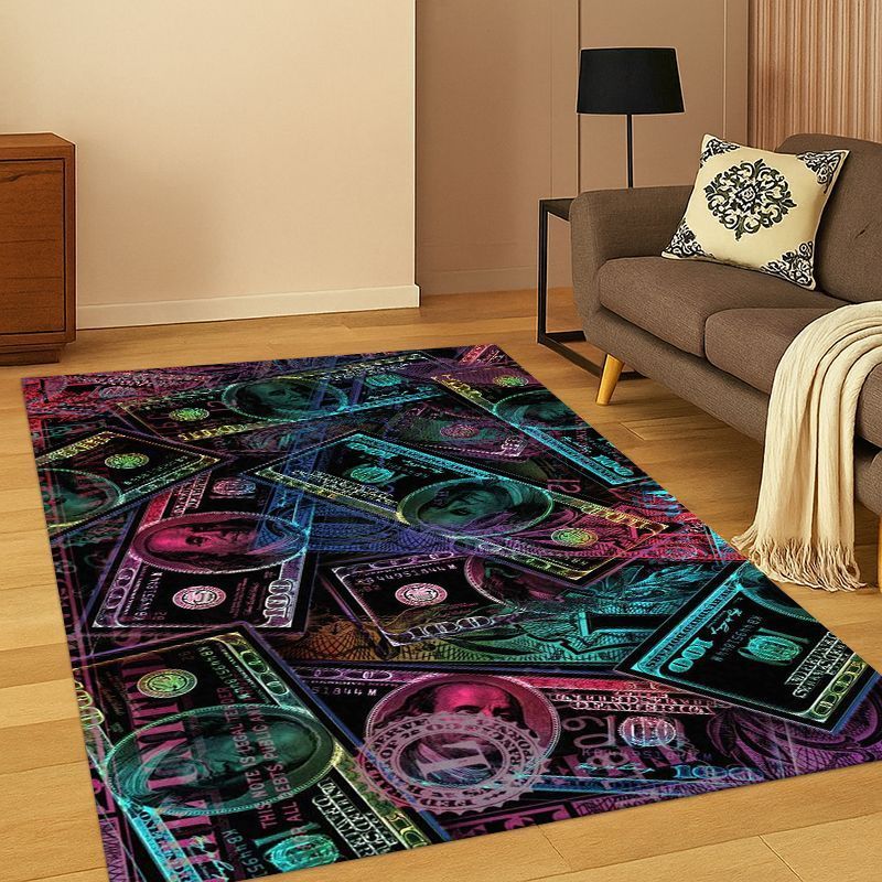 Karpet Karpet 3D Kartun Dolar Euro Uang Kaya Karpet Karpet untuk Kamar Tidur Ruang Tamu Sofa Ruang B
