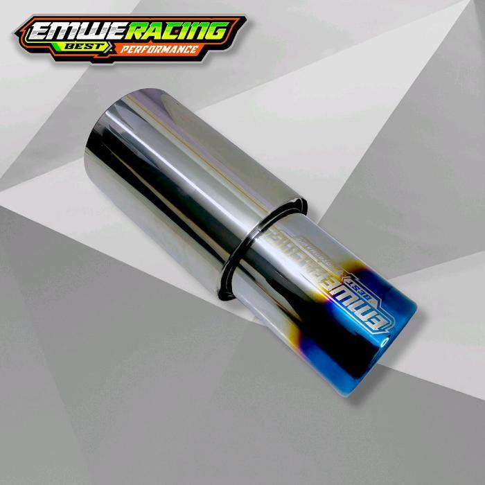 Official Knalpot Mobil Emwe Racing Gronel Sedet Bor Biru Full Stenlis Ngebas Adem Bulet Empuk Bass