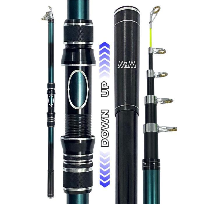 Daiwa Fishing - Joran Laut Antena Telescopic Joran Pancing Portable High Carbon Real Seat Metal