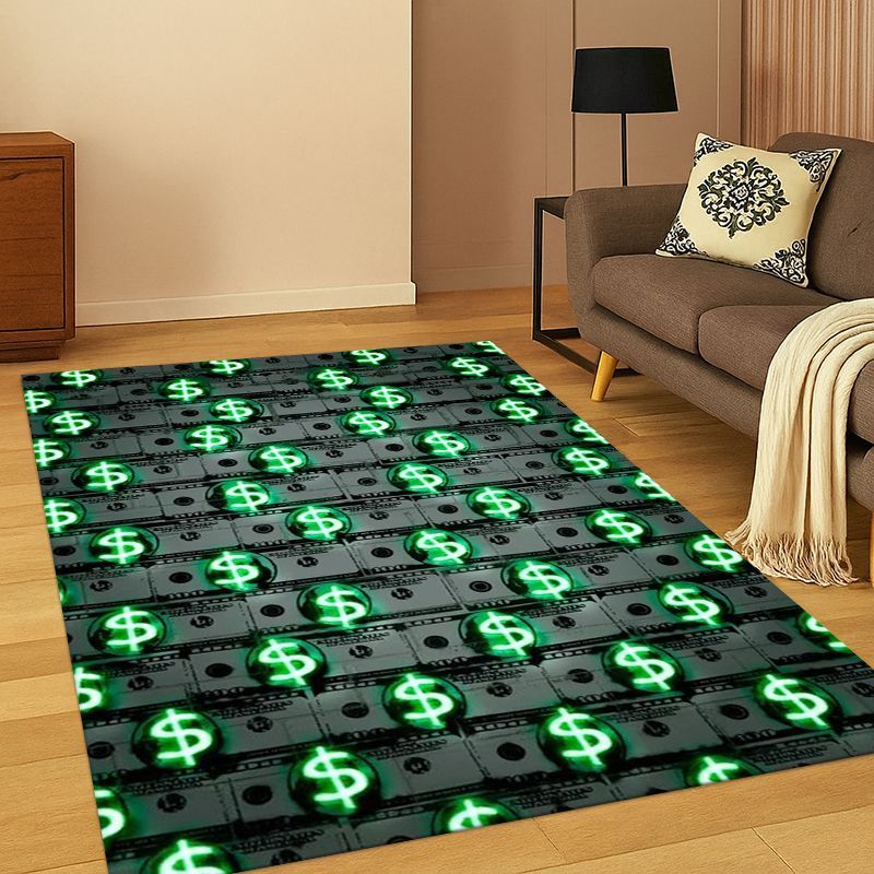 Kartun Dolar Euro Uang Kaya Karpet Karpet untuk Kamar Tidur Ruang Tamu Sofa Ruang Bermain Keset Deko