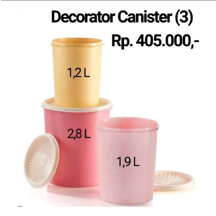 PROMO DECO canister Tupperware 3pcs / toples Tupperware READY