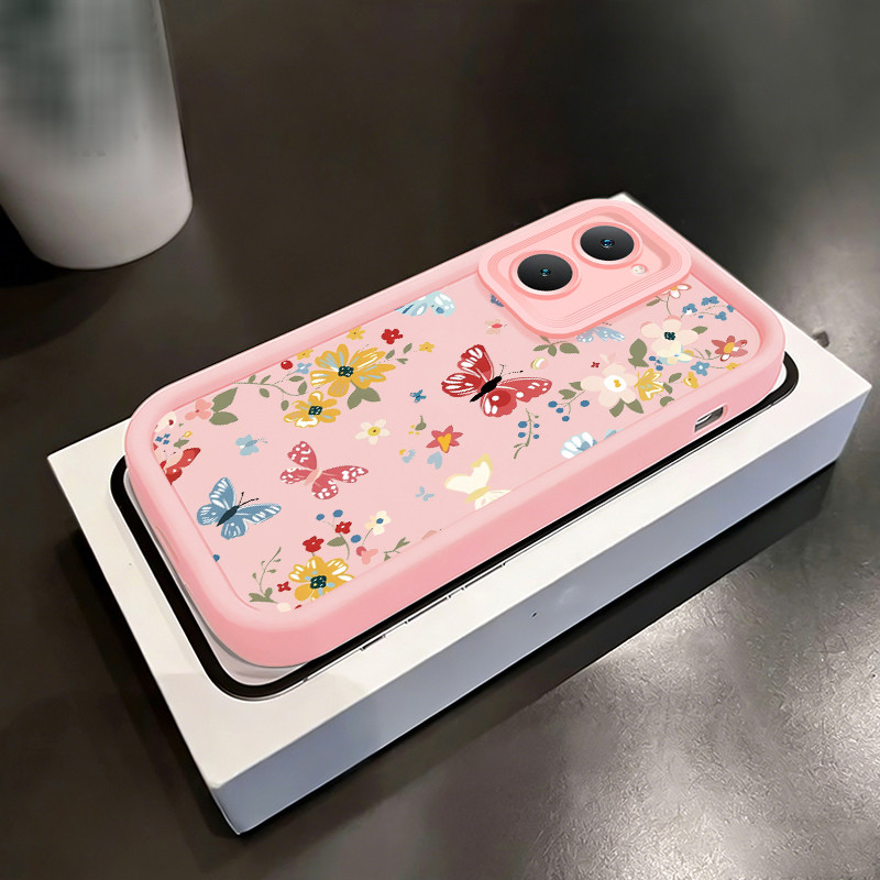 Casing Hp untuk VIVO Y03 Y03T Y18 Y18e Y18i Y18t Y28s 5G Y37 5G Case Bunga Gaya Spring Aesthetic Kas