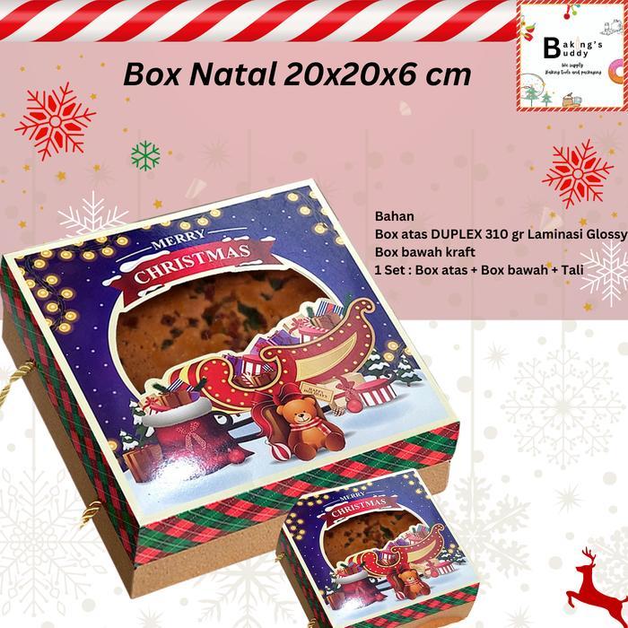 Terlaris! Kotak Dus Natal Christmas Box 20X20X6 Cm
