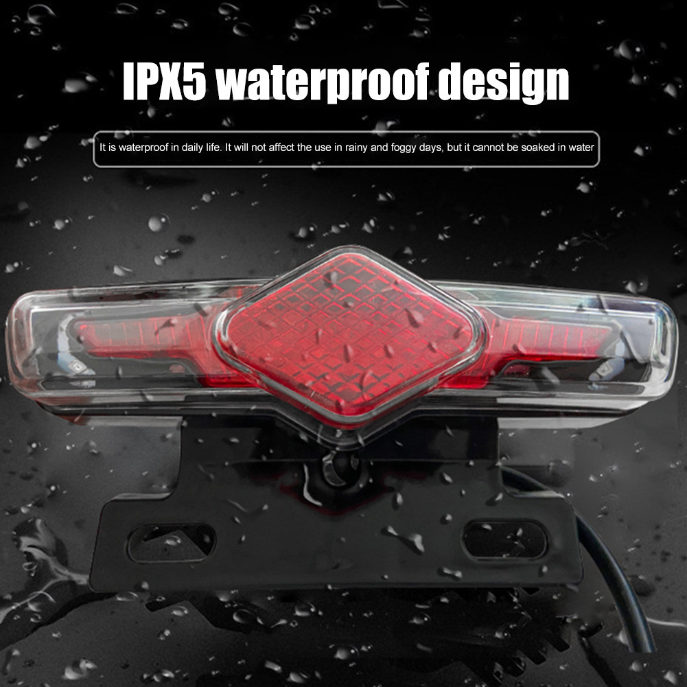 D06 36V 48V 60V Electric Rear Lamp with Turn Signal Waterproof LED E Taillight Safety Warning Lamp