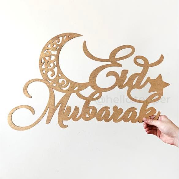 Backdrop Sign Eid Mubarak Backdrop Lebaran Idul Fitri Hiasan Dinding
