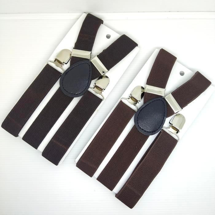 Suspender Anak dan Dewasa Pria Perempuan warna Coklat Tua