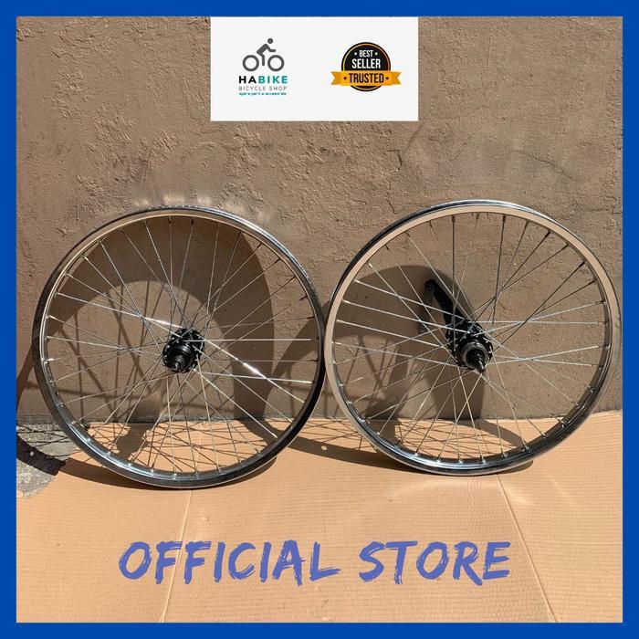 Velg Jadi Sepeda 20Inch Terpedo/Wheelset 20"Torpedo Besi Bmx
