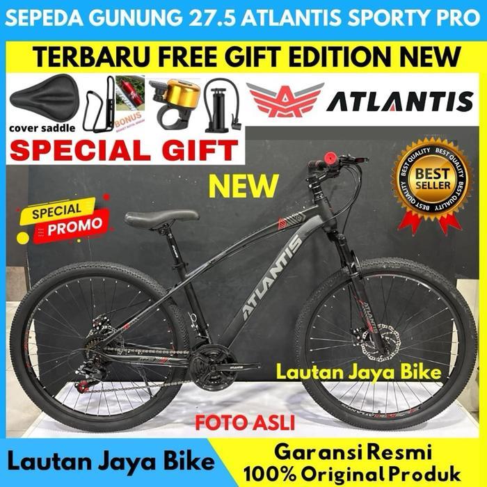SEPEDA GUNUNG 27.5 MTB ATLANTIS 69 Pro REM CAKRAM - hitam merah