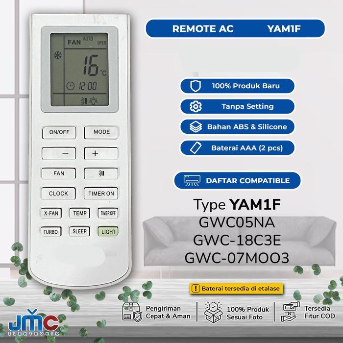 Remote AC YAM1F GWC05NA GWC-18C3E GWC-07MOO3