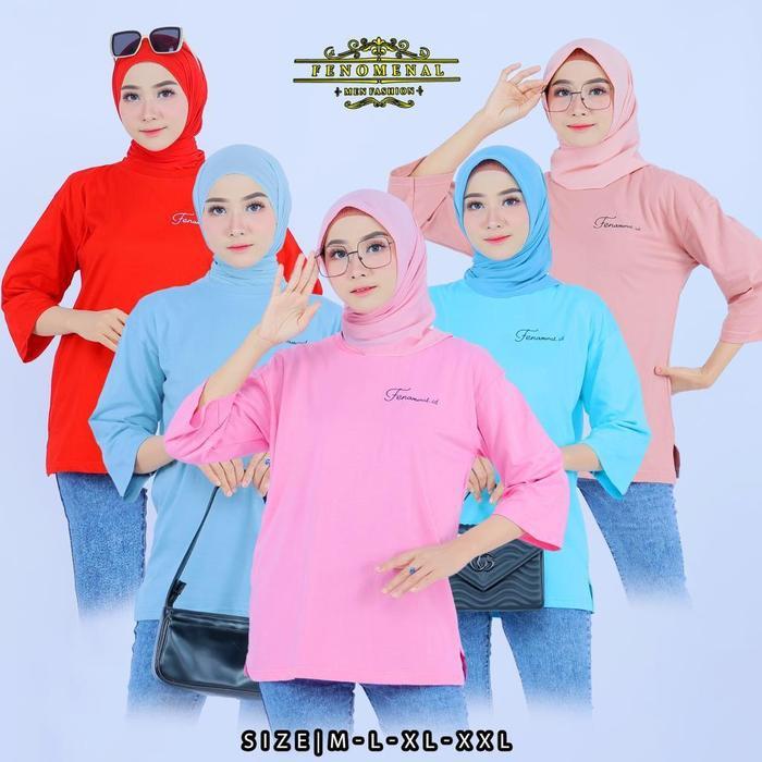 Atasan Baju Kaos Oversized Wanita Muslin Top Basic Polos / KAOS POLOS OVERSIZE LENGAN PANJANG / KAOS
