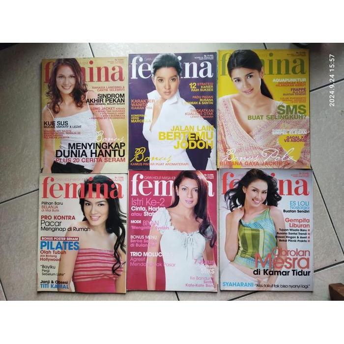 Majalah Femina Kaver Luna M./Marcella Z./Titi K./Lia Kartika Sari/Aimee Juliet. Jual Satuan