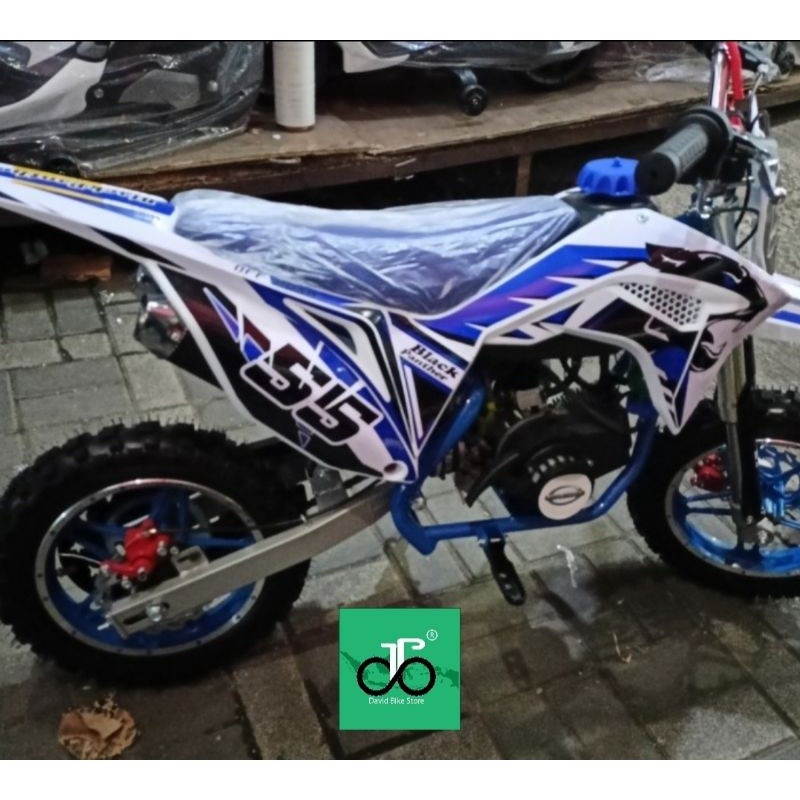 Mini Motor Trail Black Panther 50cc double knalpot TERBARU
