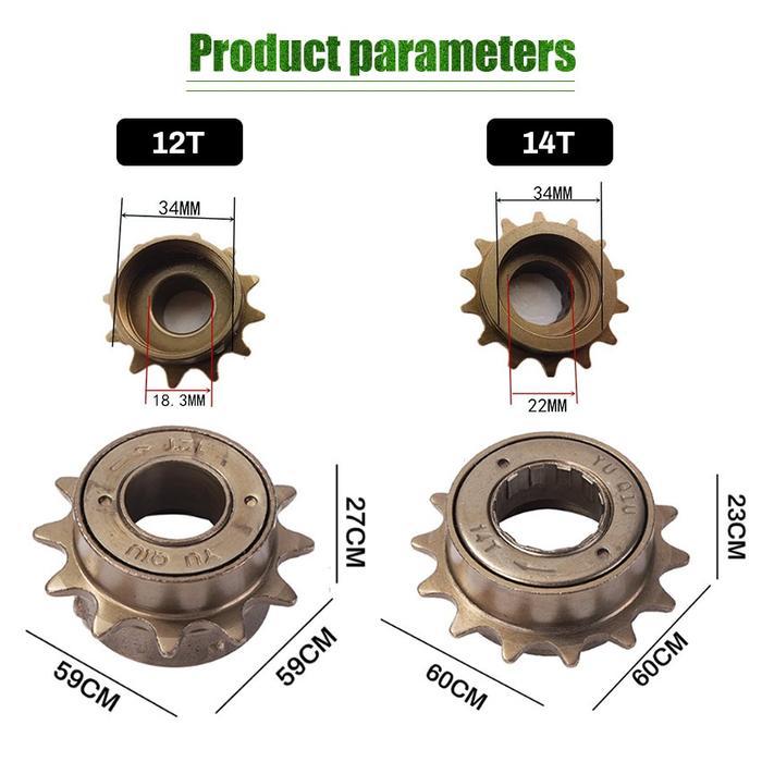 Freewheel 12T Gir Gear Sprocket Sepeda Single Speed 12t 14t