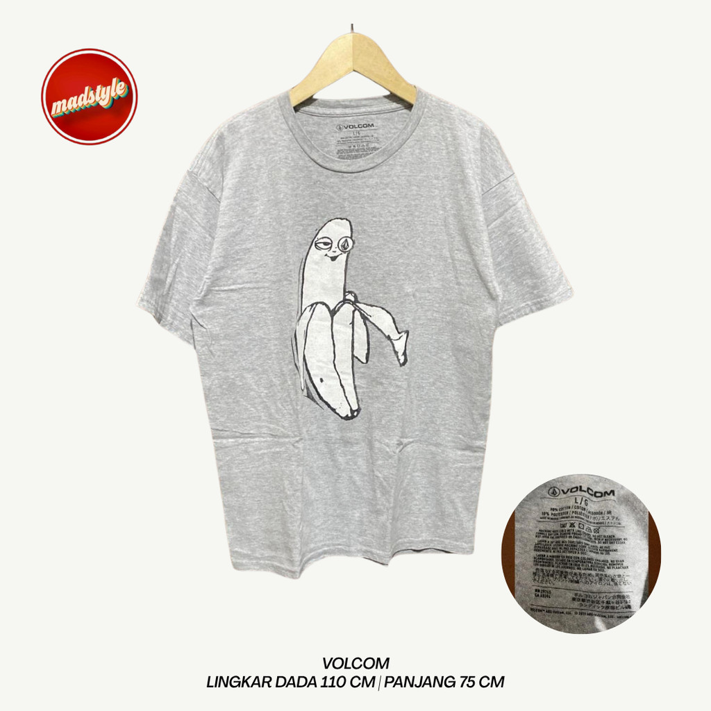 Kaos lengan pendek Volcom T-shirt pria Abu