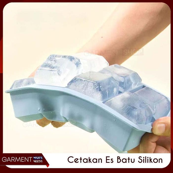 " Cetakan Cube Es Batu Silikon Elastis Ice Cup Jelly Buah Bentuk Kotak Dengan Wadah Penutup