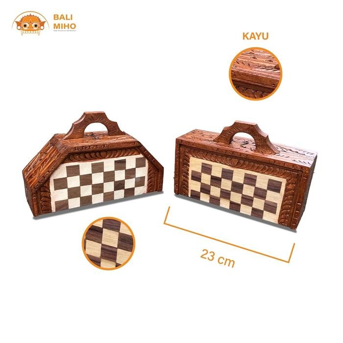 {{{{}}] Papan Catur Persegi dan Segi 8 Kayu Ukuran 23 cm - Papan Catur Ukir - Catur Segi