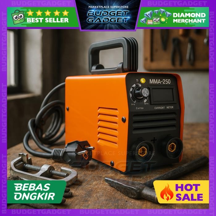 ALAT MESIN LAS MINI WELDING MACHINE 250 AMP LED DIGITAL REGULATOR ARUS & KOMPONEN BERKUALITAS UNTUK