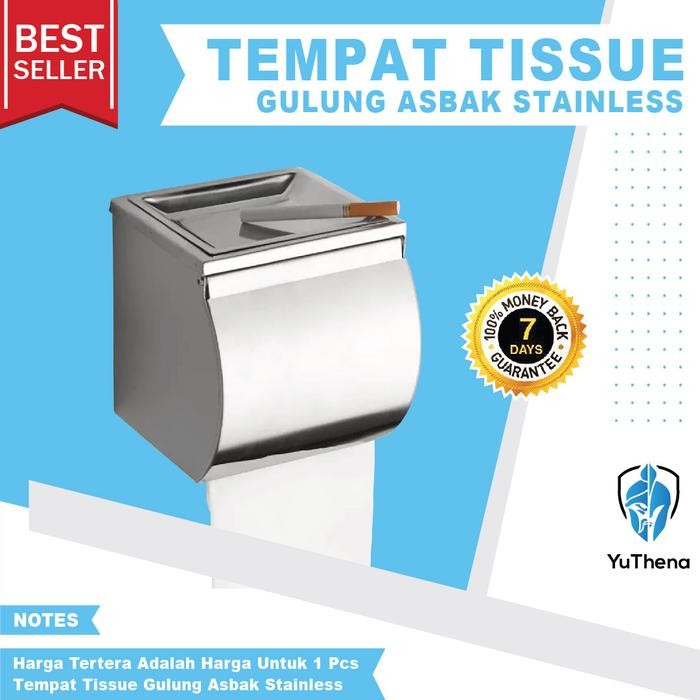 IS Tempat tisu gulung Asbak stainless 304 Rak tissue stainles Rokok