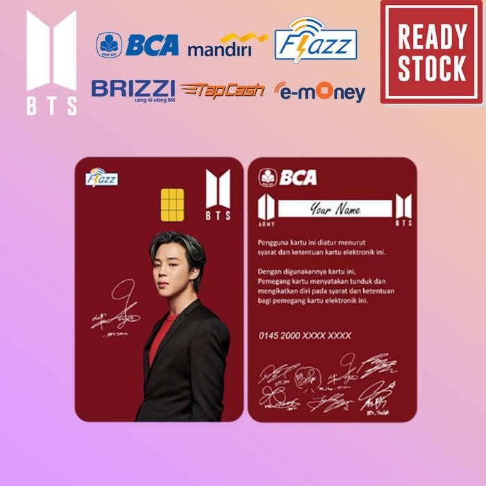 STOK TERBATAS  EMONEY, FLAZZ BCA GEN 2 , BRIZZI, TAPCASH CUSTOM NAMA BTS ARMY EDITION TERJANGKAU