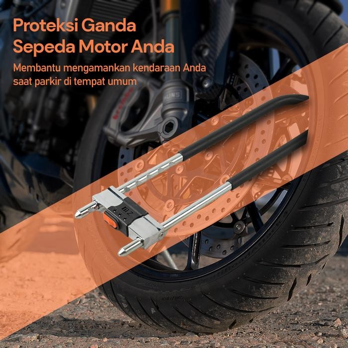 Kitaco - U-Lock Gembok Panjang Velg Ban Motor Sepeda Anti Maling 410Mm