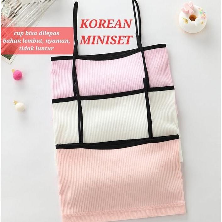 KOREAN MINISET PAKAIAN DALAM CROP TOP KEMBEN ANAK REMAJA FASHION