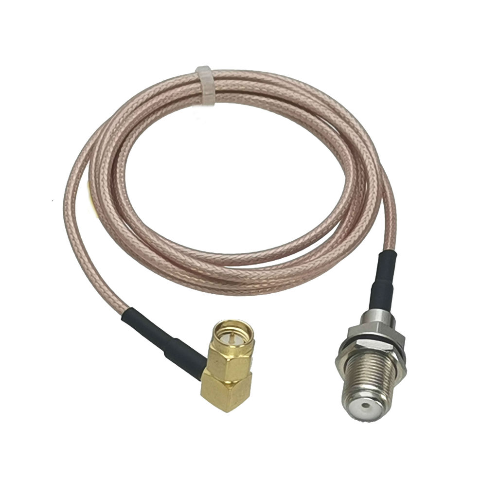 1pcs RG316 F TV Female Jack Nut Bulkhead to SMA Male Plug Right Angle