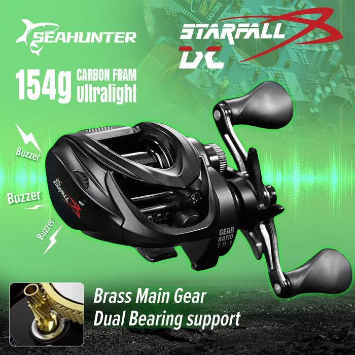SEAHUNTER STARFALL DC REEL BC BUZZER DIGITAL CONTROL SYSTEM BAITCASTING REEL PANCING DENGAN RASIO