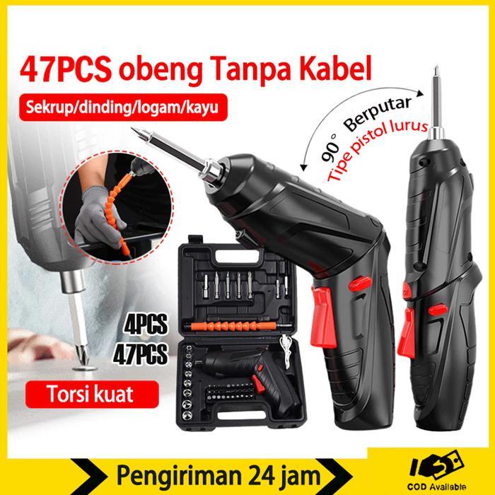 Orion - Obeng Listrik Mesin Obeng Listrik Bor Cordless Tools Mesin Bor Obeng Baterai Set Koper 47