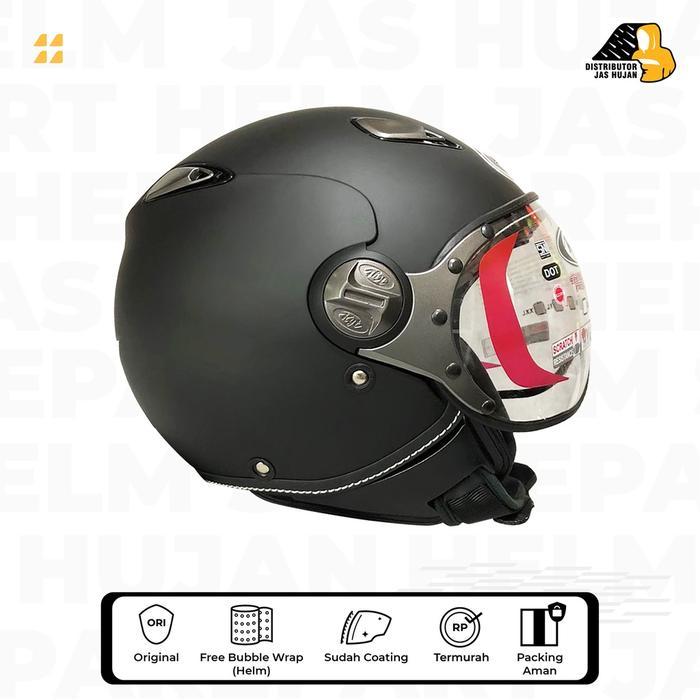 Helm KYT Elsico Solid Black Doff